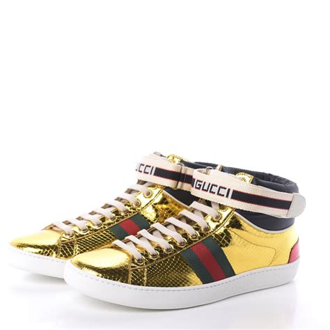 gucci snake high top sneaker|gucci ace metallic snakeskin sneakers.